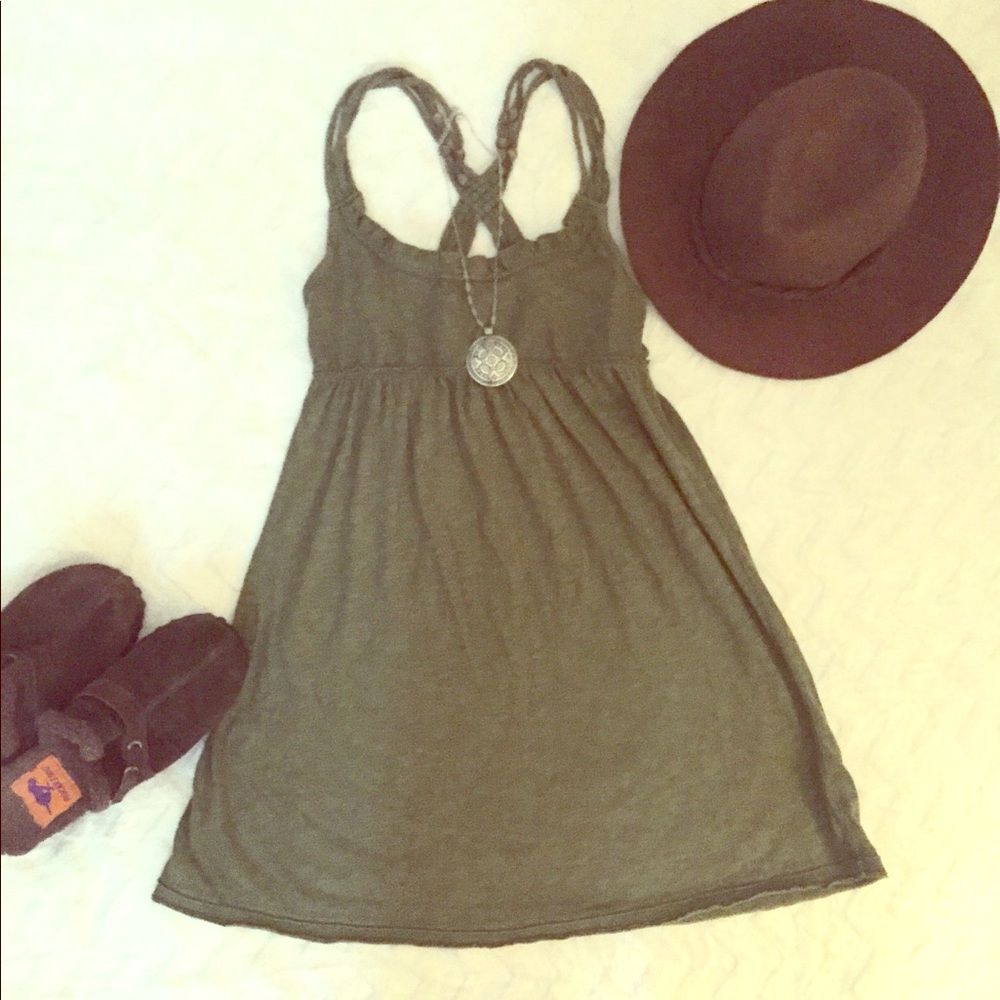 Aeropastale olive baby doll dress